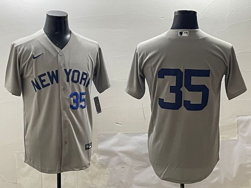 Men New York Yankees #35 No Name Grey Game 2025 Nike MLB Jersey style 3163->new york yankees->MLB Jersey